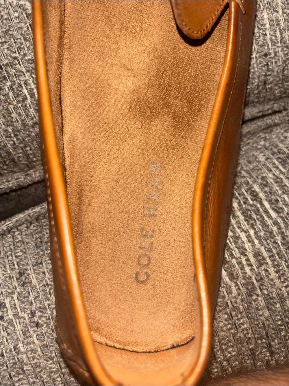 Cole Haan Men's Cognac Leather Bit Loafers Size 13